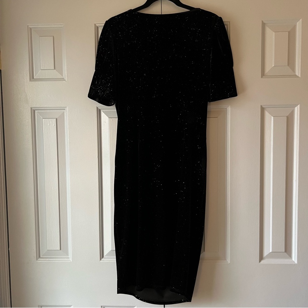 NWT Marks & Spencer Formal Black Velvet Sparkle Dress ✨ Size 8 US - Picture 10 of 12